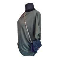 Tunika Nelly kimono z marszczeniem na biodrach - khaki